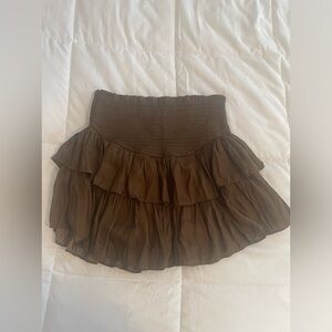 NWT espresso tiered ruffle skort